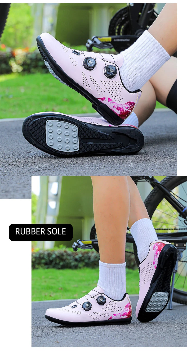 Professioanal Men Road Cycling Sneakers Bike Shoes SPD MTB Sole Flat Racing Speed Trail Mountain Bicycle Footwear Pedal Sports