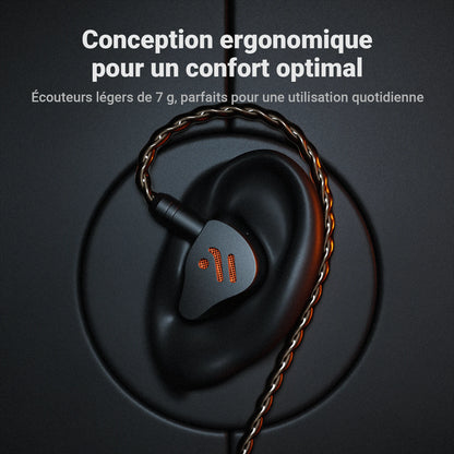 Fosi Audio IM4 Hifi Wired Earphones Open-Back Dynamic Drivers IEM Headphones For Music Monitoring Gaming Earbuds
