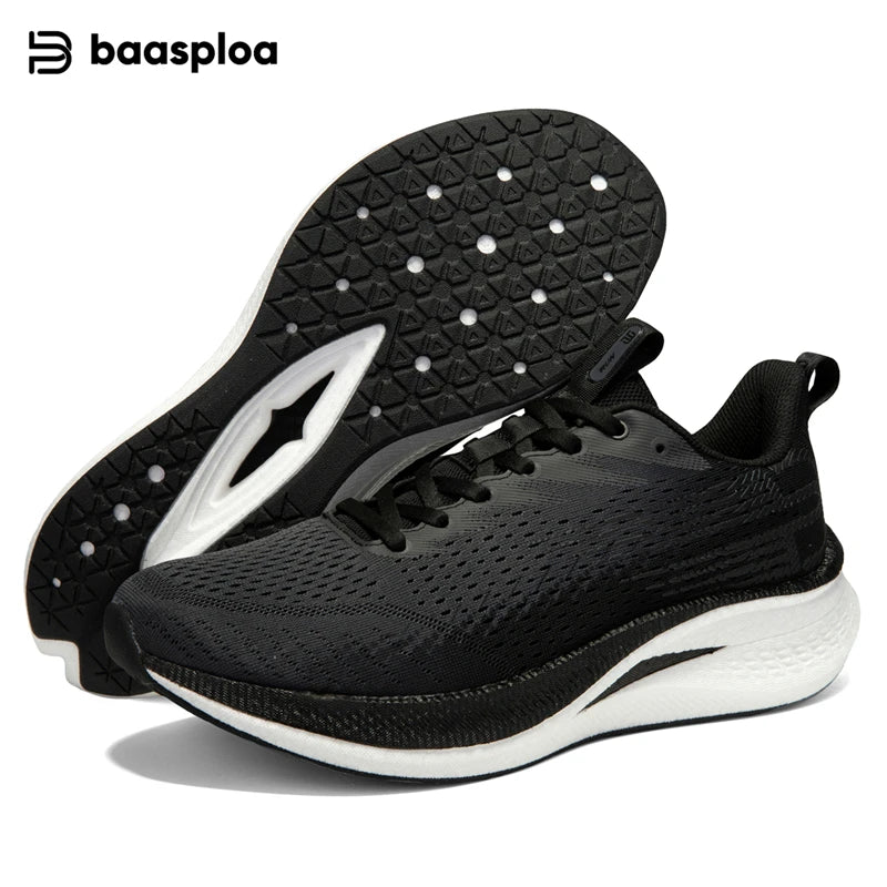 Baasploa Men Jogging Sports Shoes Carbon Plate Professional Cushioning Sneakers Male Outdoor Breathable Non-Slip Running Shoes