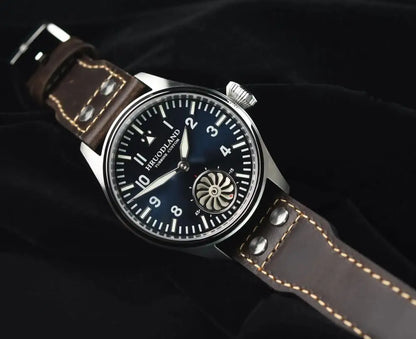 Hruodland 2025 New Men's Mechanical Watch Seagull ST3620 Retro Pilot 43MM BGW-9 Luminous Sapphire Crystal Turbine Watch