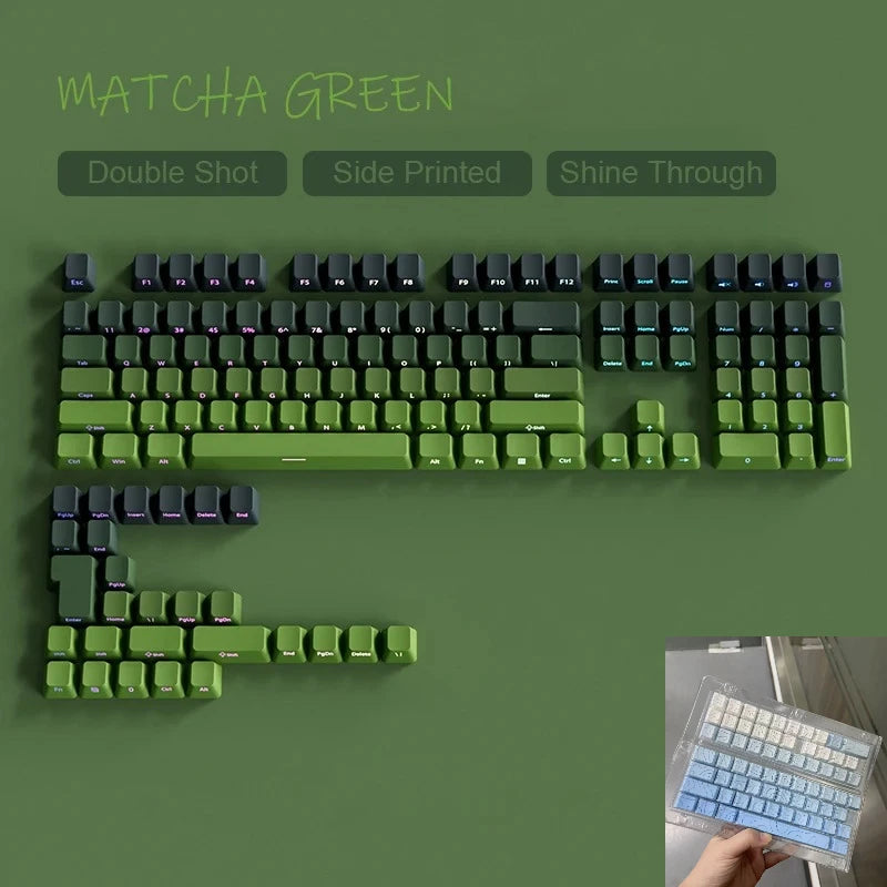 Nuovi keycap per tastiera meccanica da gaming 60/64/84/98/108 con switch MX, 135 tasti, profilo OEM, PBT, incisione laterale, sfumatura rosso e nero
