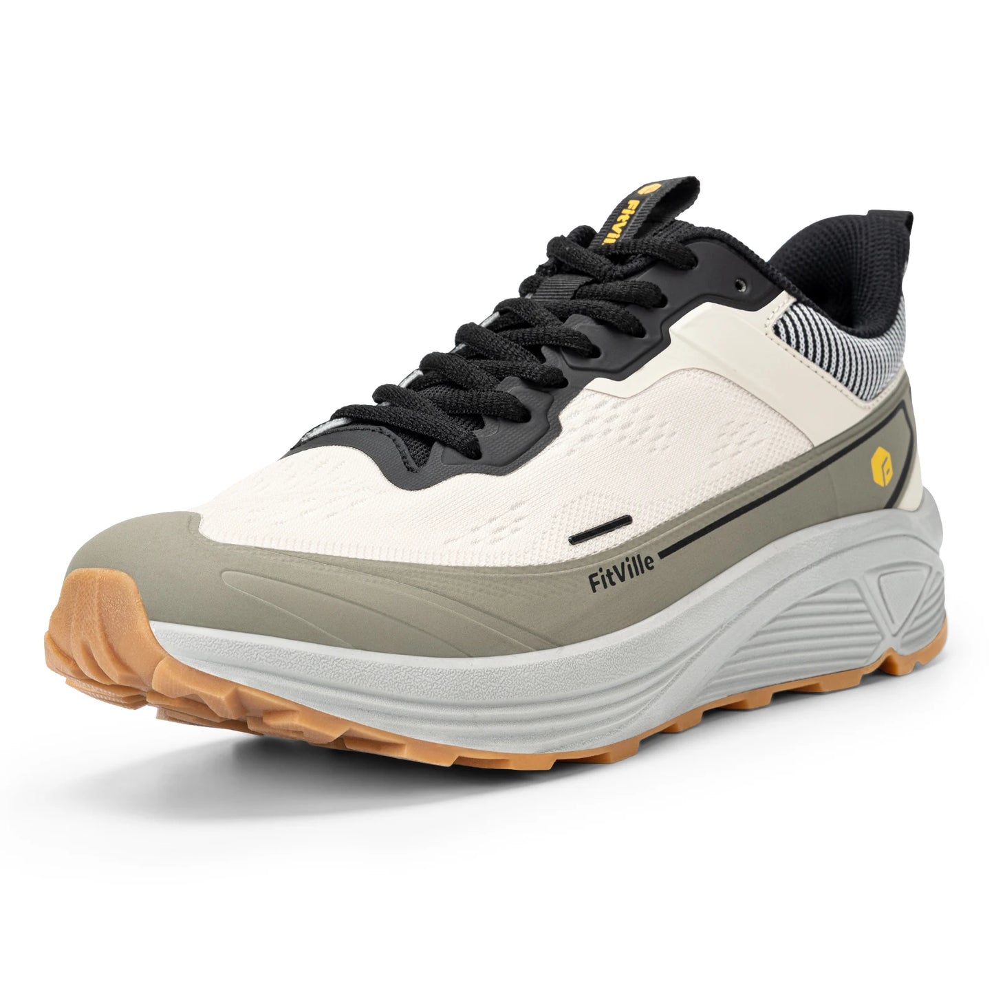 FitVille Men's Wide Toe Box Shoes, Cushioned Sneakers, Non-Slip, Lightweight, Breathable Running Shoes for Swollen Feet