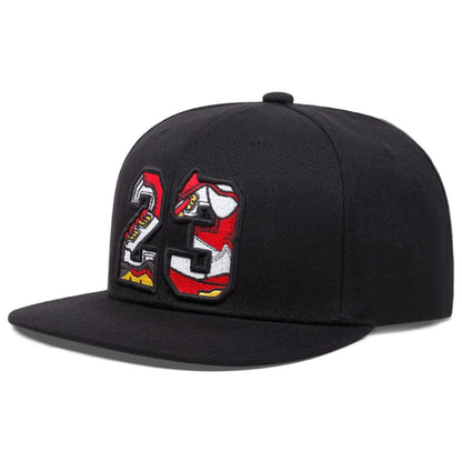 Digital 23 3D Embroidered Fashion Baseball Hat Sports Sunshade Hat Snapback Cap Adjustable Unisex Sun Cowboy Hat