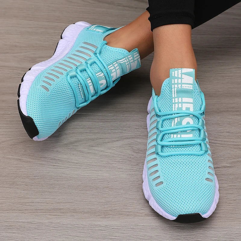 Women’s Sports Shoes Mesh Lightweight Soft Sole Jogging Strap Breathable Fashion Sports Walking Casual Tennis Flat Shoes for Men