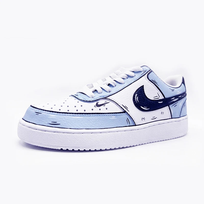 Custom Sneakers Custom Sneakers NIKE COURT VISION Messy Line Design Couple Matching Shoes Unisex Low-Top Skate Retro Shoes