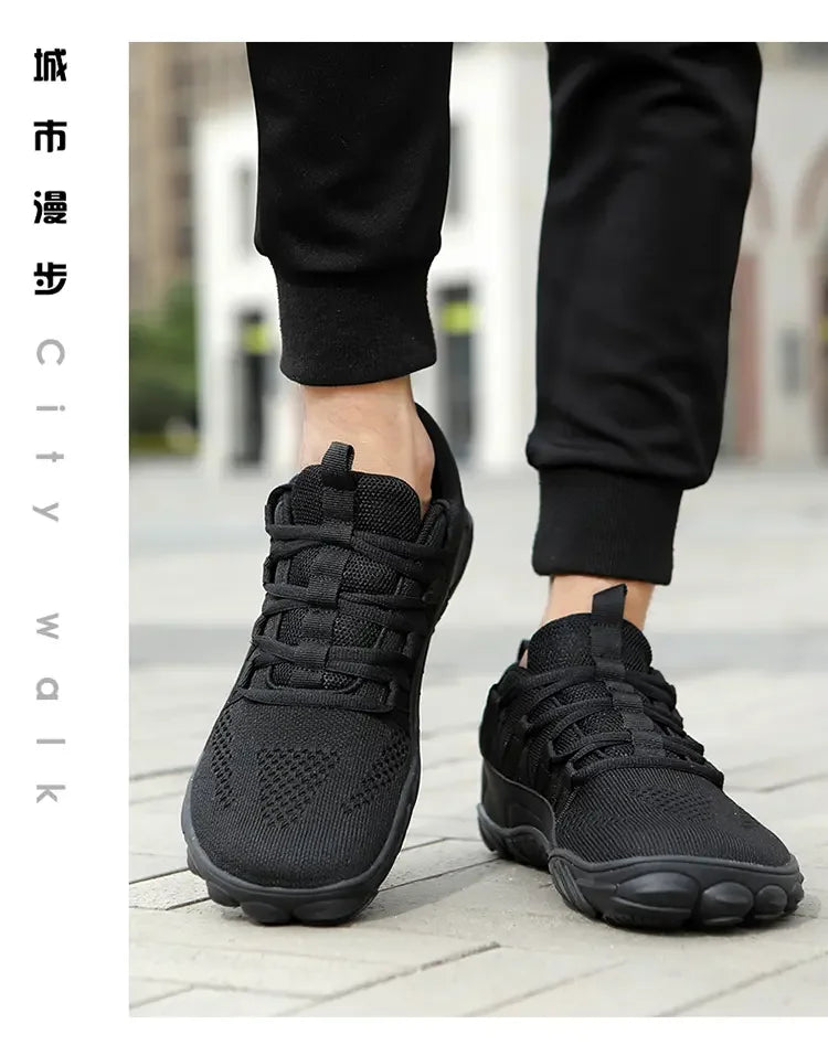 Scarpe da uomo semplici e leggere da trekking sportivo 2025, barefoot a punta larga, multifunzionali casual in mesh traspirante per camminare
