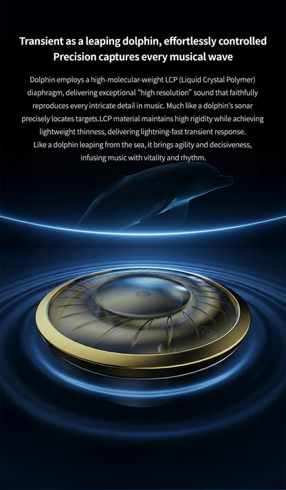 TRN Dolphin headphone10mm dual magnetic circuit dynamic driver Liquid metal Earphone