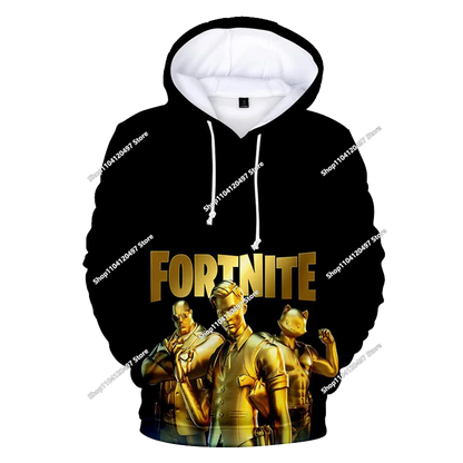 Neues Fortnite 3D-digital bedrucktes Kapuzensweatshirt für Kinder – modischer, trendiger Casual-Pullover, Geburtstagsgeschenk