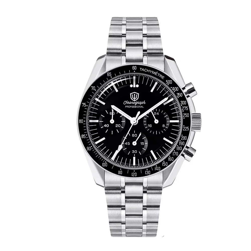 Orologio da uomo Watchdives New Wd1863 al quarzo VK63, cronografo con vetro zaffiro bombato, impermeabile, 39 mm, in acciaio, top brand, orologio business di lusso