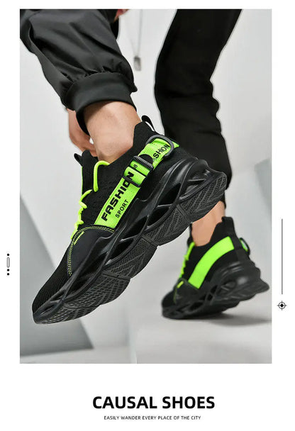 Zapatillas deportivas casual moradas de moda en oferta para mujer y hombre, calzado running con suela tipo blade, talla grande 48, ligeras y transpirables, zapatillas deportivas de malla para hombre