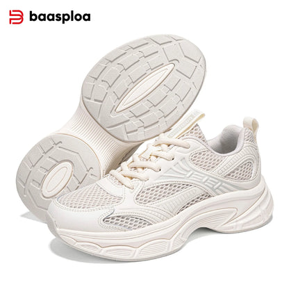 Baasploa Women’s Running Shoes Fashion Lightweight Mesh Non-Slip Jogging Sneakers Female Outdoor Breathable Colorful Casual Shoes