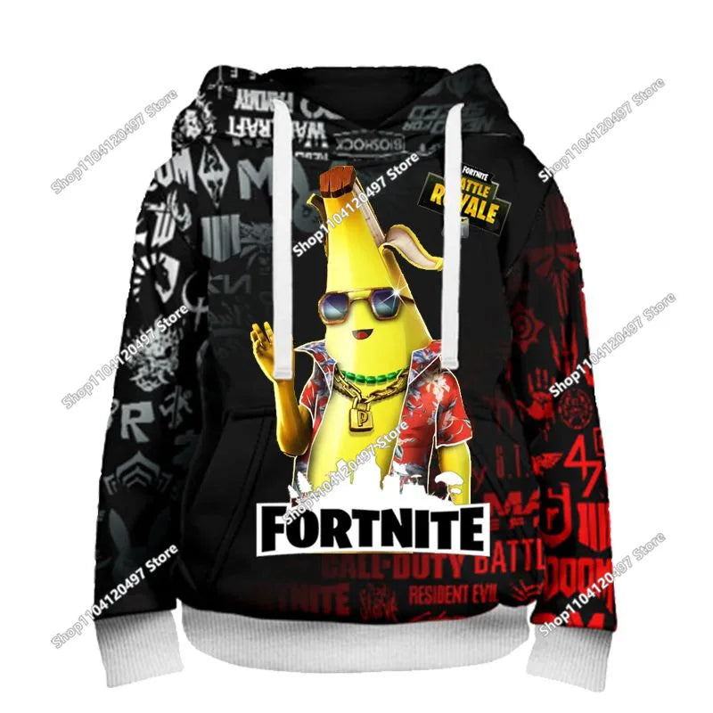 Kinderkleidung Geburtstag Süße Geschenke Fortnite Kinder-Hoodies Battle Royale Jungen Mädchen Anime-Sweatshirt Winter-Pullover-Oberteile für Kinder