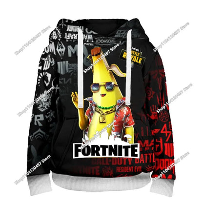 Kinderkleidung Geburtstag Süße Geschenke Fortnite Kinder-Hoodies Battle Royale Jungen Mädchen Anime-Sweatshirt Winter-Pullover-Oberteile für Kinder