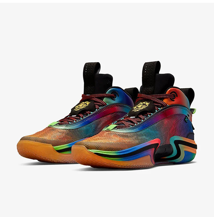 Zapatillas de baloncesto resistentes de media caña Nike Authentic Jordan unisex Rainbow DN4200-064