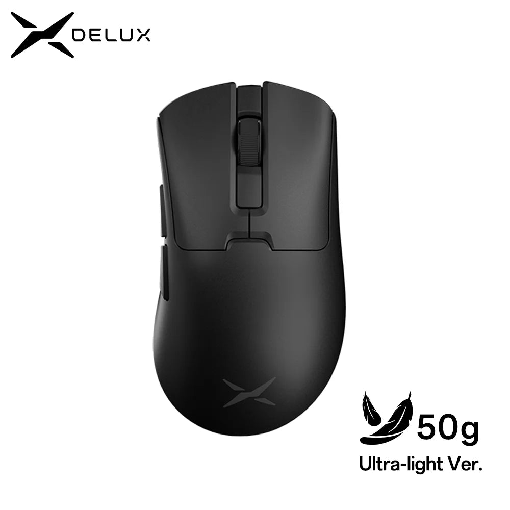 Delux M900PRO Versione ultraleggera Mouse gaming wireless ergonomico 1K/8K Polling Rate 50g PAW3395 per gamer PC destrorsi con mano grande