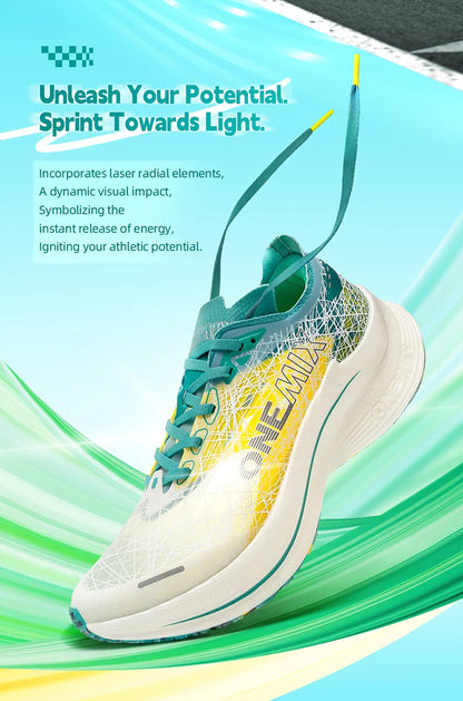 ONEMIX Carbon Plate Running Shoes for Men, Shock Absorption, Ultra-Light Sports Shoes, Rebound Outdoor Women Marathon Sneakers