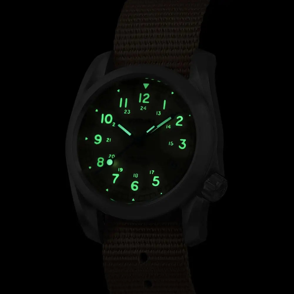 BODERRY Men's Automatic Watch 40MM Titanium Pilot Sport Mechanical Wristwatch 100m Waterproof Sapphire C3 Luminous NH35