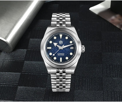 San Martin New 39mm Sport Watch Enamel Dial NH35 Automatic Mechanical Men Dress Watch Sapphire Waterproof 100m Luminous SN0053