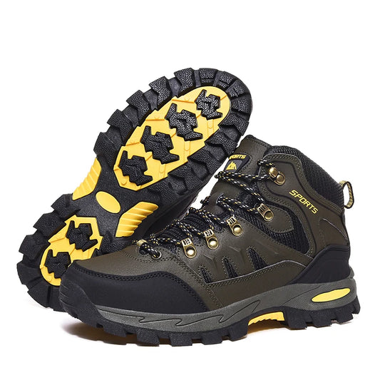 Outdoor Waterproof Hiking Boots Men's Women's Spring And Autumn Hiking Wear-resistant Mountain Sports Boots Hunting Sports Shoes
