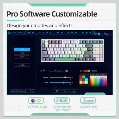 MACHENIKE K500 mechanische Tastatur – kabelgebundene Gaming-Tastatur K500-B94, Hot-Swappable, 94 Tasten, 90%-Layout, RGB-Hintergrundbeleuchtung für PC und Laptop
