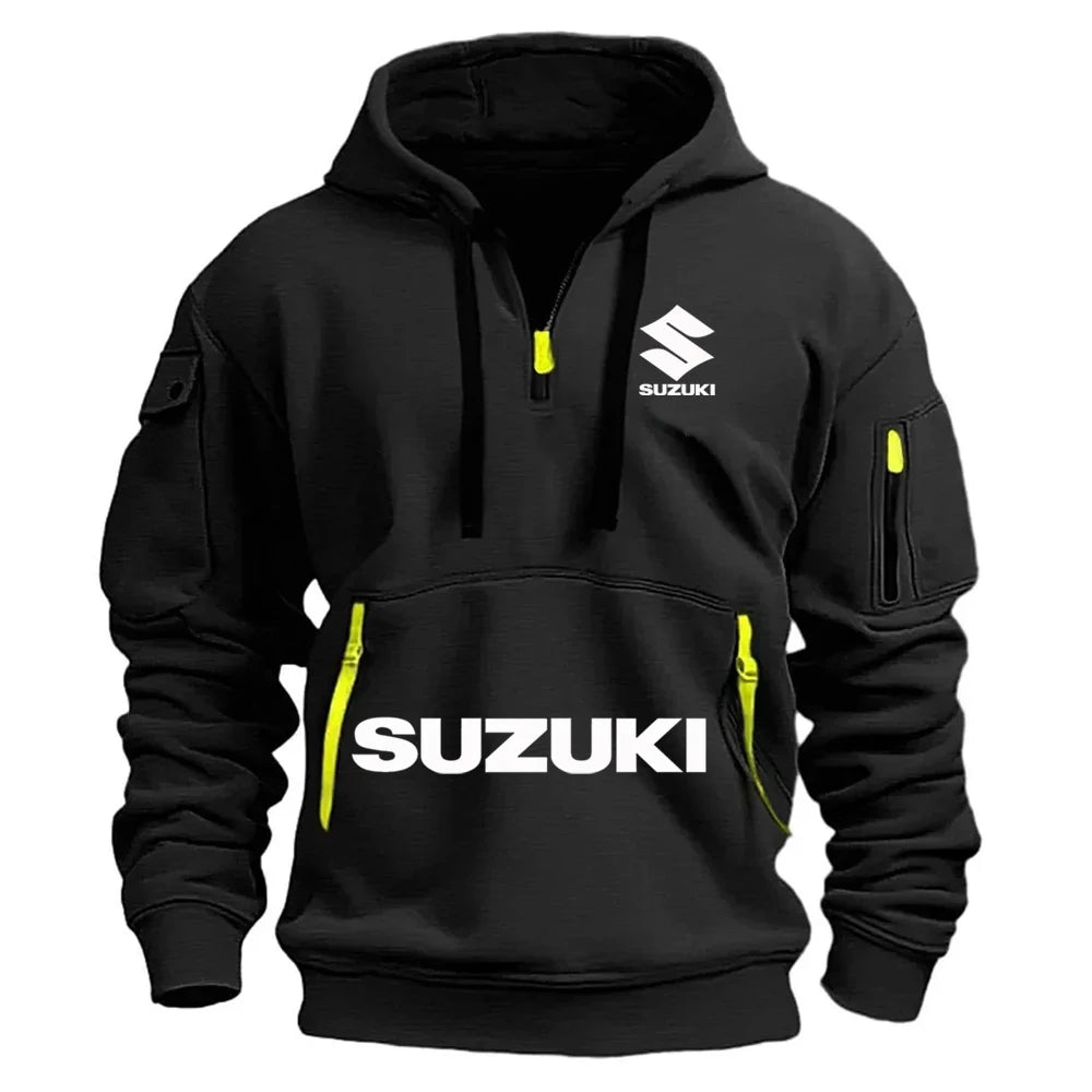 Suzuki's New Men's Hooded Sweatshirt Casual Outdoor Sports Sweatshirt Warm for Autumn and Winter Perfect for Motorcycle Enthusiasts