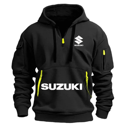 Suzuki's New Men's Hooded Sweatshirt Casual Outdoor Sports Sweatshirt Warm for Autumn and Winter Perfect for Motorcycle Enthusiasts