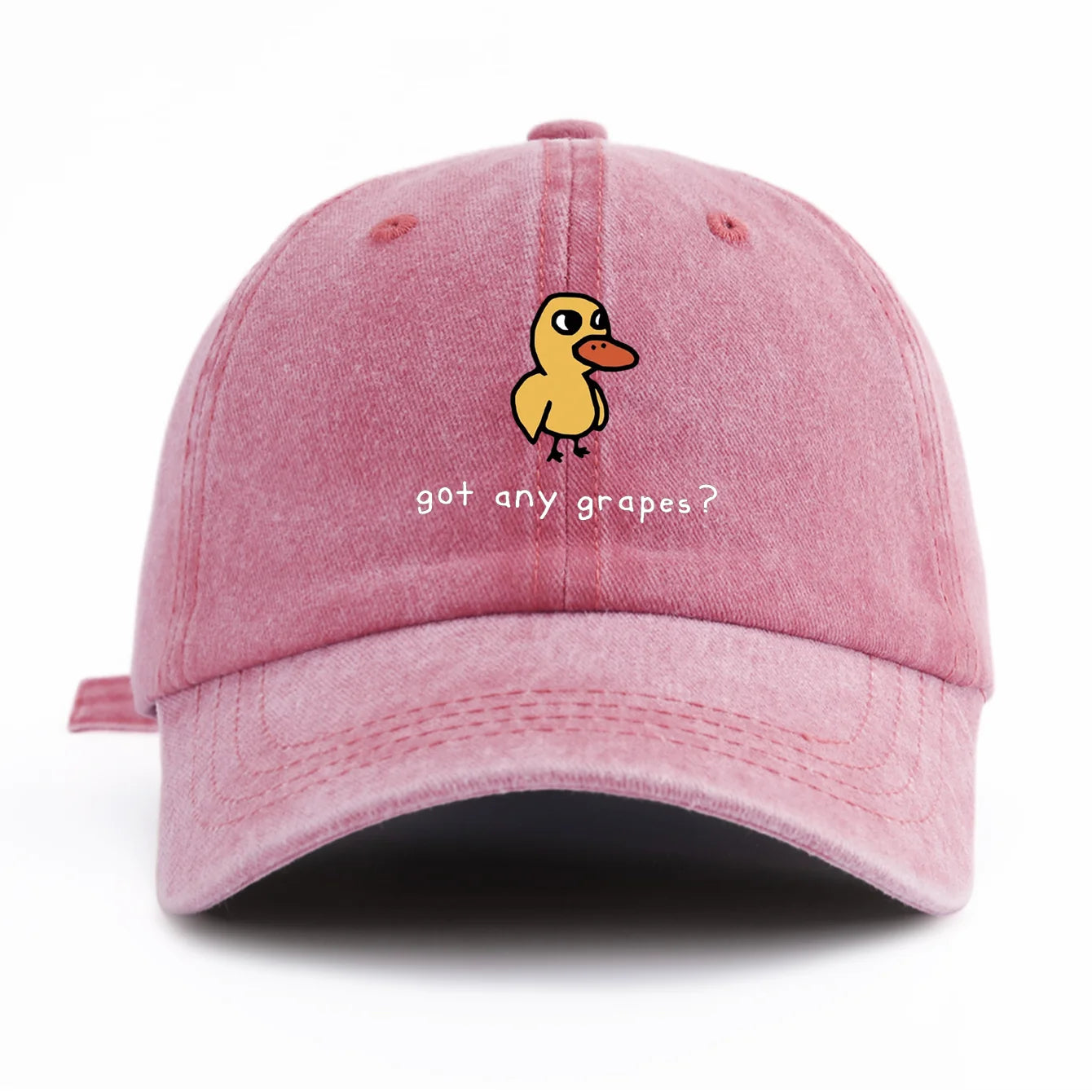1pc GOT ANY GRAPES Print Washed Baseball Cap for Adults,Minimalist Retro Style Casual Soft Adjustable Dad Hat,Perfect As Gift