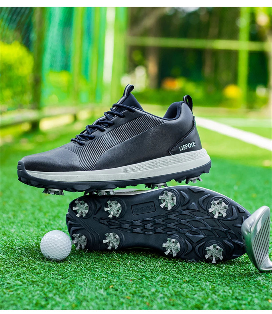Hot Sale Leisure Golf Shoes Men's Waterproof Golf Spikes Sneakers Professional Non-Slip Golf Trainers Luxury Sports Shoes