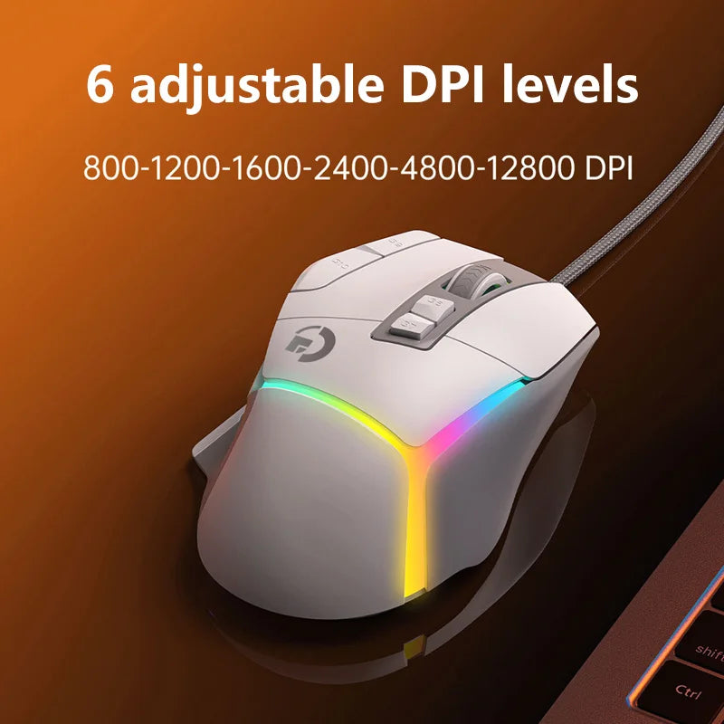 Langaton ergonominen pelihiiri, USB-ladattava Bluetooth-hiiri, optinen sensori, ohjelmoitava pelihiiri langallisella yhteydellä Windowsille