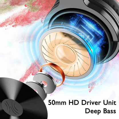 OneOdio Pro-M kabellose Gaming-Kopfhörer Bluetooth 5.2 HiFi-Stereo-Headset 110H Akkulaufzeit mit Mikrofon, tiefer Bass, faltbare Over-Ear-Kopfhörer