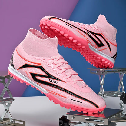 Outdoor TF Turf Soccer Boots Comfort PU Fabric Upper Rubber High Grip Sole Reliable Quality Kids Teenager Sports Shoes