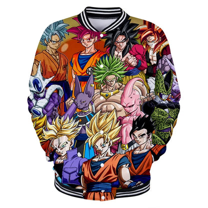 Uniforme da baseball streetwear Dragon Ball per uomo e donna, costume Son Goku per adulti, giacca primaverile e autunnale, cardigan, felpa, idea regalo
