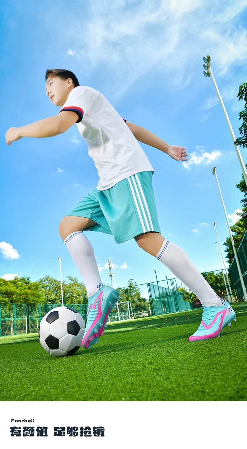 New Men Football Boots Sport Soccer Shoes Outdoor Cleats Adult Non Slip Boys Long Spikes Training Breathable Match Comfortable
