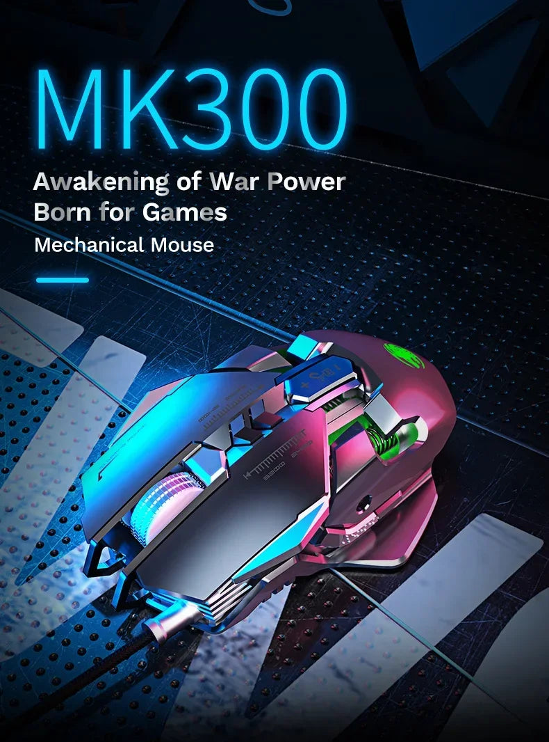 Ratón mecánico con cable para PC gaming y esports, RGB, 6400 DPI, succión magnética y contrapeso DIY