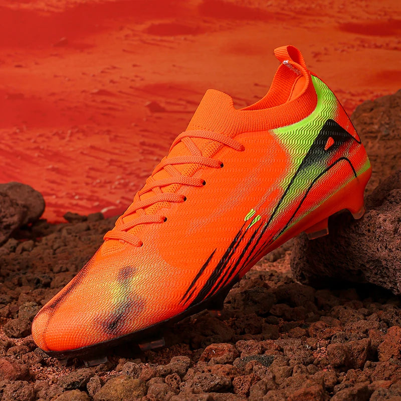 New Men's Football Boots FG Non-Slip Long Spikes Soccer Shoes Training Shoes Soccer Cleats Ultralight Outdoor Drop Shipping