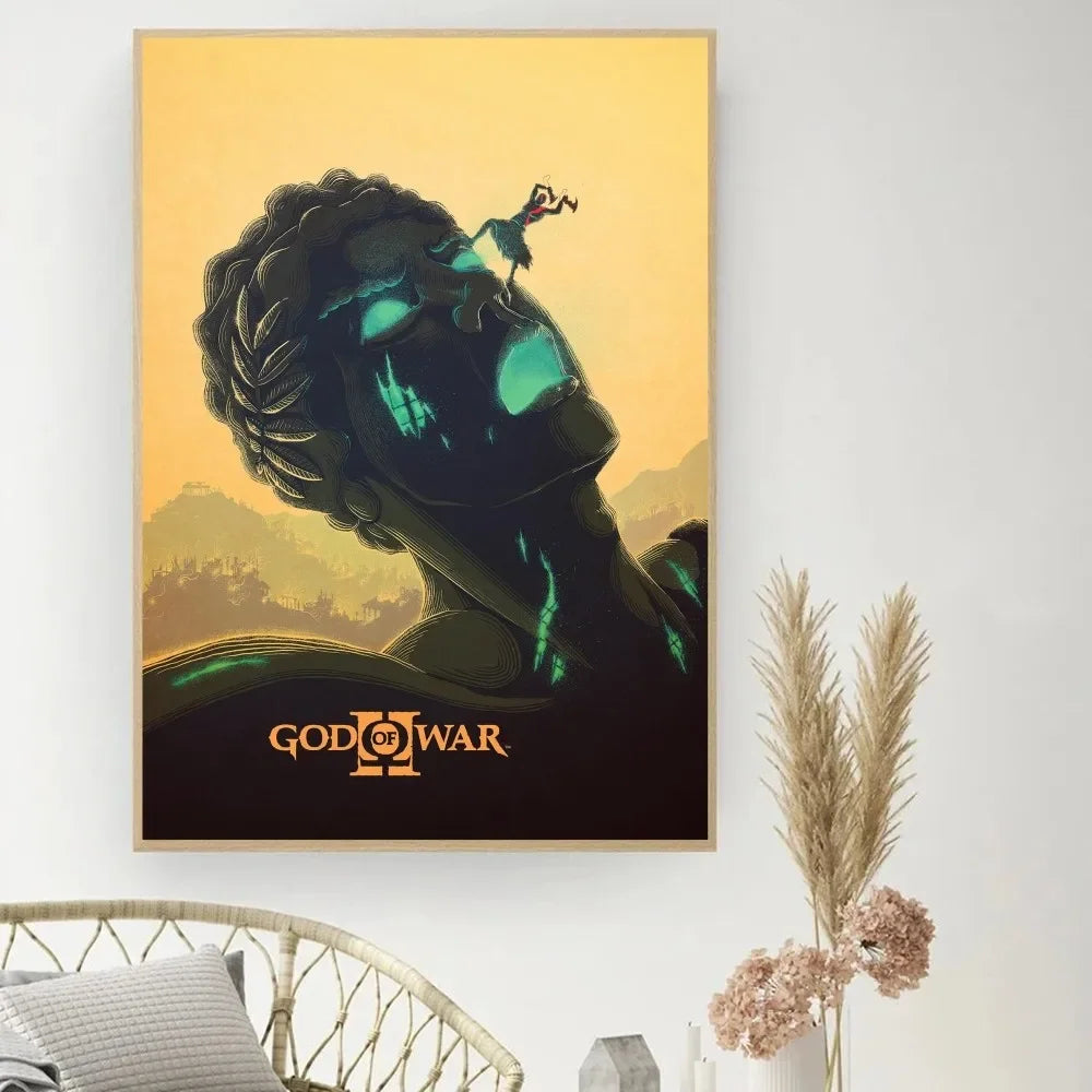 Game God Of War Poster DIY Vintage Movie Poster Wall Art Painting Study Stickers Small Szie Wall Painting