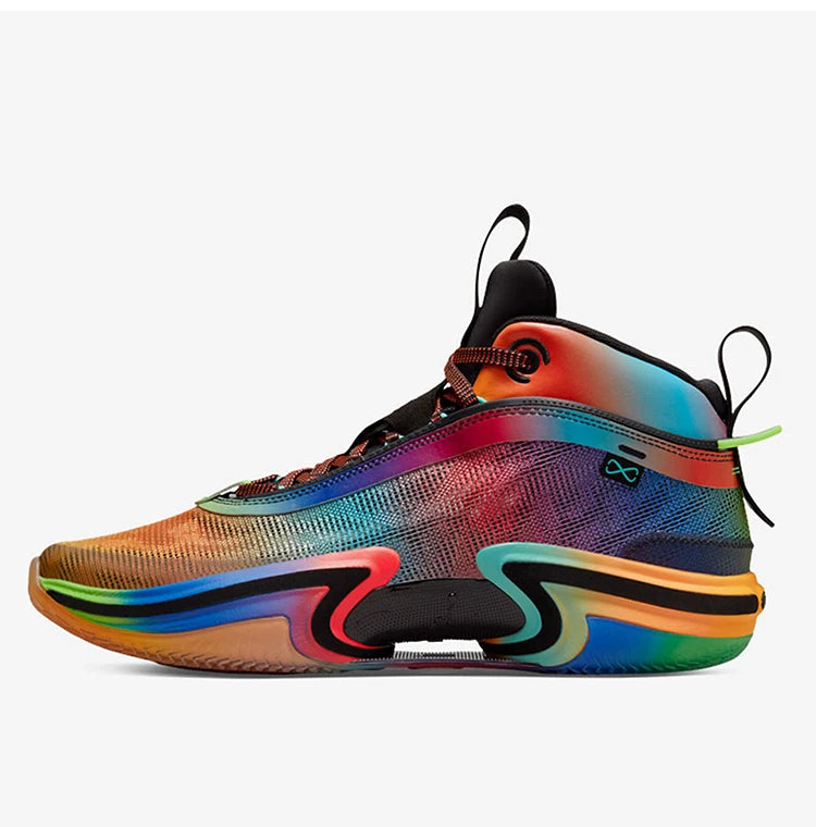 Zapatillas de baloncesto resistentes de media caña Nike Authentic Jordan unisex Rainbow DN4200-064