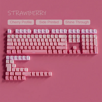 Nuovi keycap per tastiera meccanica da gaming 60/64/84/98/108 con switch MX, 135 tasti, profilo OEM, PBT, incisione laterale, sfumatura rosso e nero