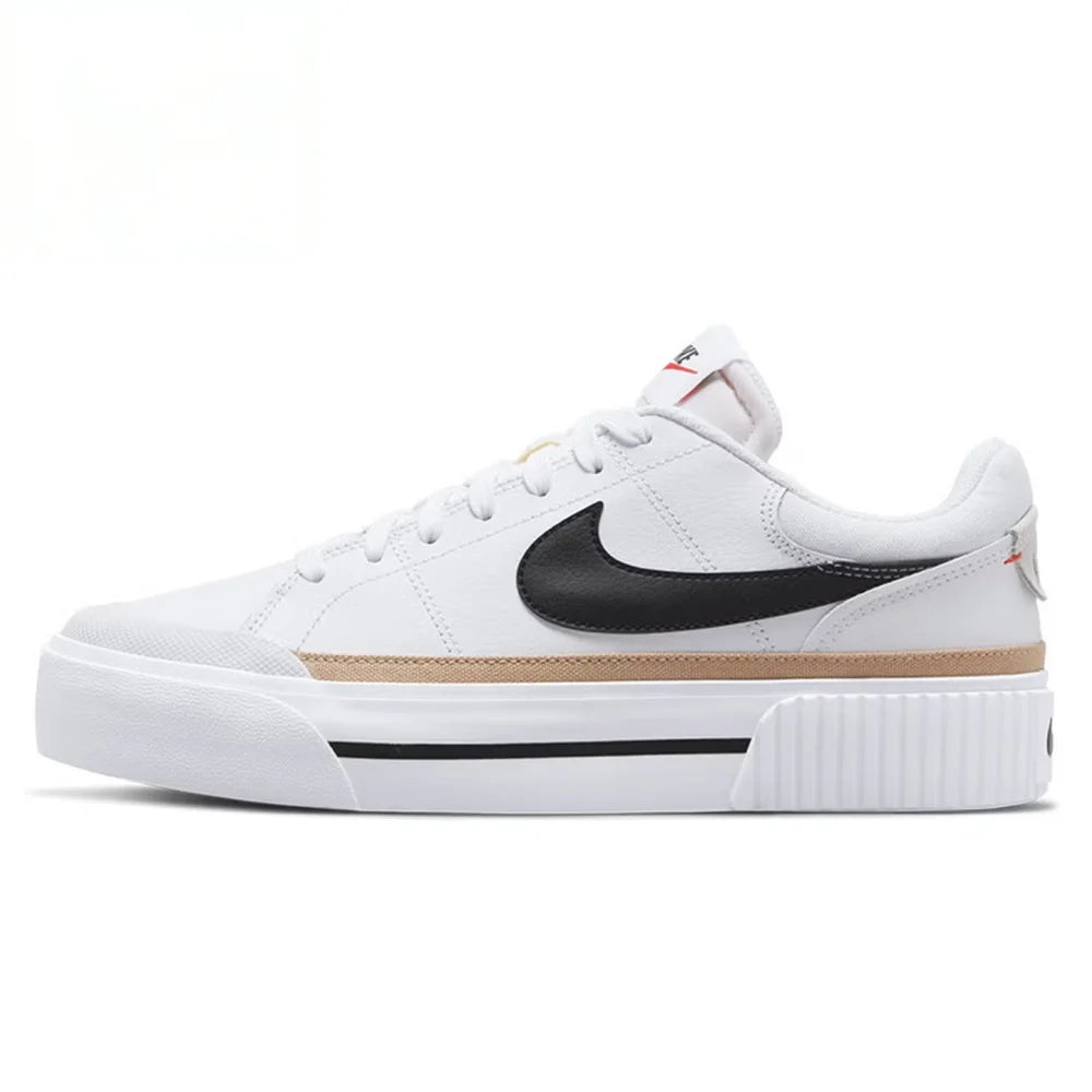 Nike Court Legacy Lit Leather Comfort Slip-Resistant Cushioning Durable Low-Top Tennis Shoe Women's DM7590-100