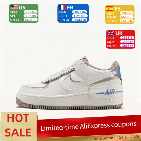 Nike Air Force 1 Shadow Comfortable, Soft, Durable, Stylish Design Versatile Low-Top Sneakers Women's Beige IO7594-101