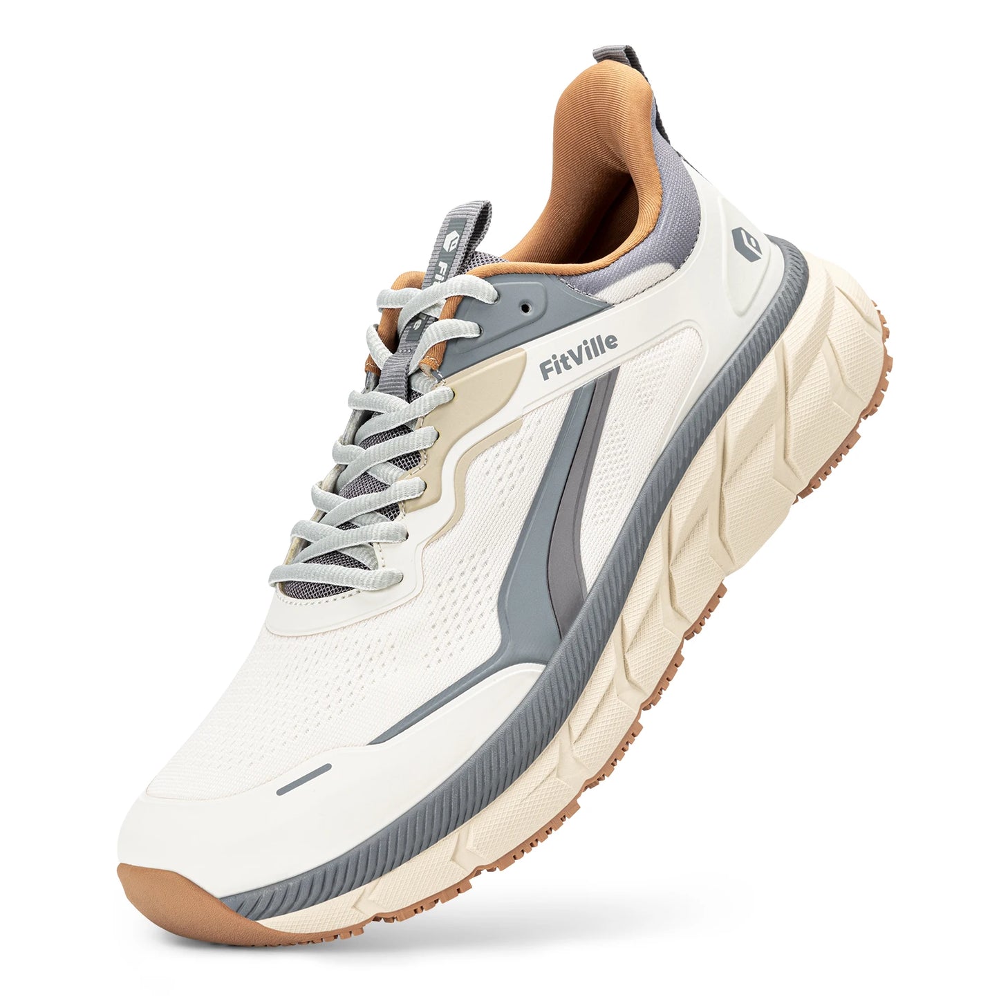 FitVille Men's Wide Toe Box Shoes, Cushioned Sneakers, Non-Slip, Lightweight, Breathable Running Shoes for Swollen Feet