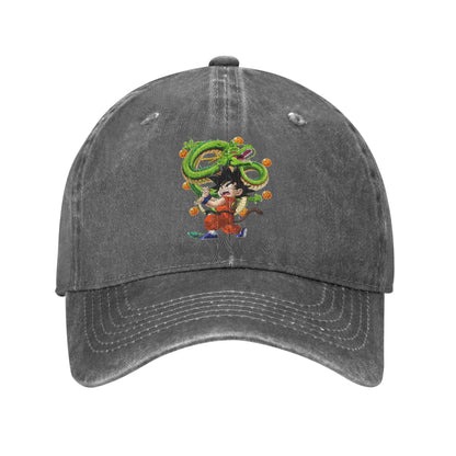 Retro Kamehameha Kid Goku Anime Baseball Caps Unisex Distressed Cotton Headwear Dragon Ball Outdoor Workouts Gift Hats Cap