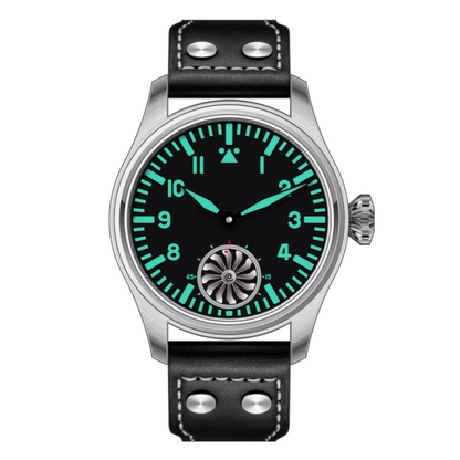 Hruodland 2025 New Men's Mechanical Watch Seagull ST3620 Retro Pilot 43MM BGW-9 Luminous Sapphire Crystal Turbine Watch