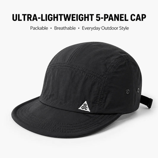 Unisex 5 Panel Camp Cap Quick Dry Waterproof Short Brim Adjustable Lightweight Breathable Cap for Hiking Camping Outdoor Daily