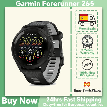 Garmin Forerunner 265 Basic Style Smart Sports Watch, 1.3 Inch Amoled Screen, Activity Monitor