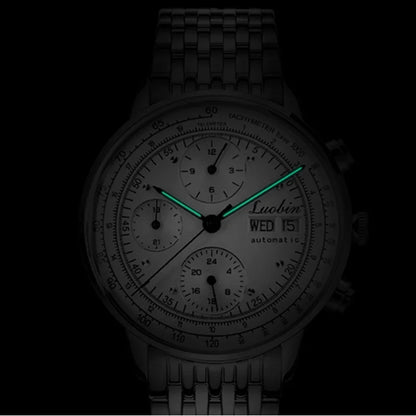 Reloj de lujo para hombre, automático mecánico, de cuerda automática, para negocios, de acero inoxidable, luminoso, 2020