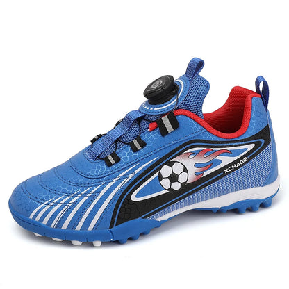 Children's Rotating Buckle Sneakers Students Competition Training Football Shoes Fashionable Lightweight Anti-slip Footwear