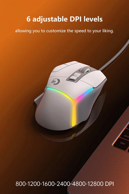Langaton ergonominen pelihiiri, USB-ladattava Bluetooth-hiiri, optinen sensori, ohjelmoitava pelihiiri langallisella yhteydellä Windowsille