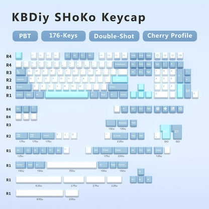 KBDiy GMK Illusion Tastenkappen Cherry-Profil Double-Shot PBT ISO-Tastenkappen für Gamer Mechanisches Tastatur-Kit Gaming Point Retro-Tastenkappe