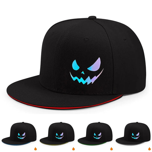 Unisex Personality Ghost Expression Hip-hop Hats Outdoor Adjustable Casual Sandwich Hardtop Baseball Caps Sunscreen Hat